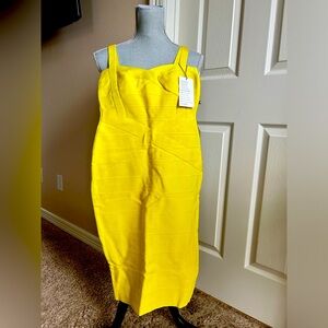 Bandage yellow dress (NWT) Herve Leger style.